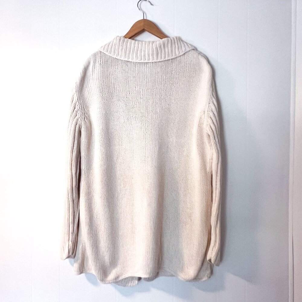 VINTAGE Rey Wear Hand Knit Cardigan100% Cotton Bolivia Chunky Knit Sweater L - Picture 3 of 8